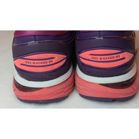 ASICS Women's Sz (7.5) GEL-Kayano 25  PUR/OR/PK/WHT Running Shoes #1012A026 - Picture 4 of 16